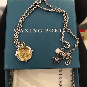 Waxing poetic necklace with A charm